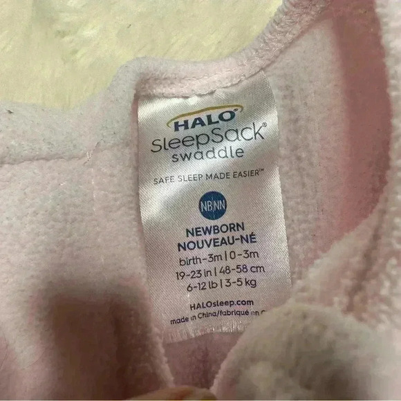 Halo Sleep Sack Swaddle Micro-Fleece Light Pink Size  Newborn - Picture 4 of 16